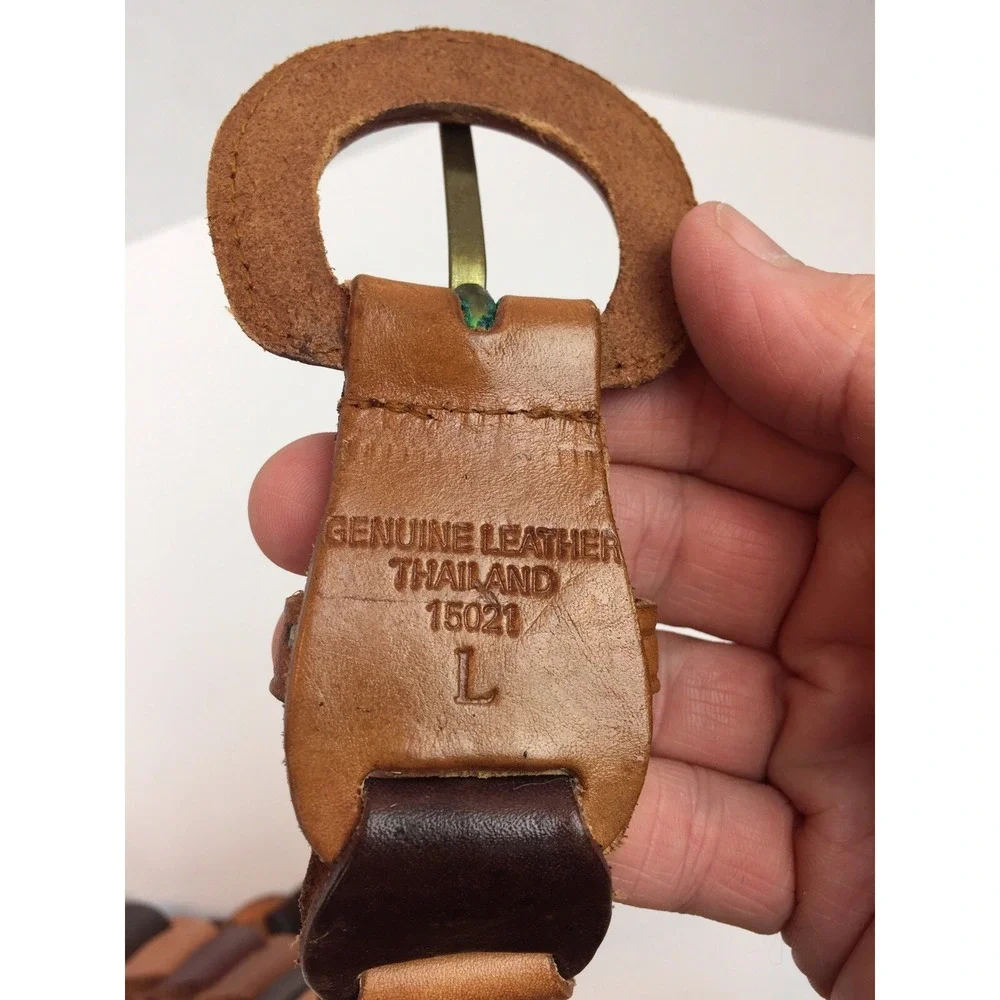 Tri-Colored Leather Belt Browns 1 1/4